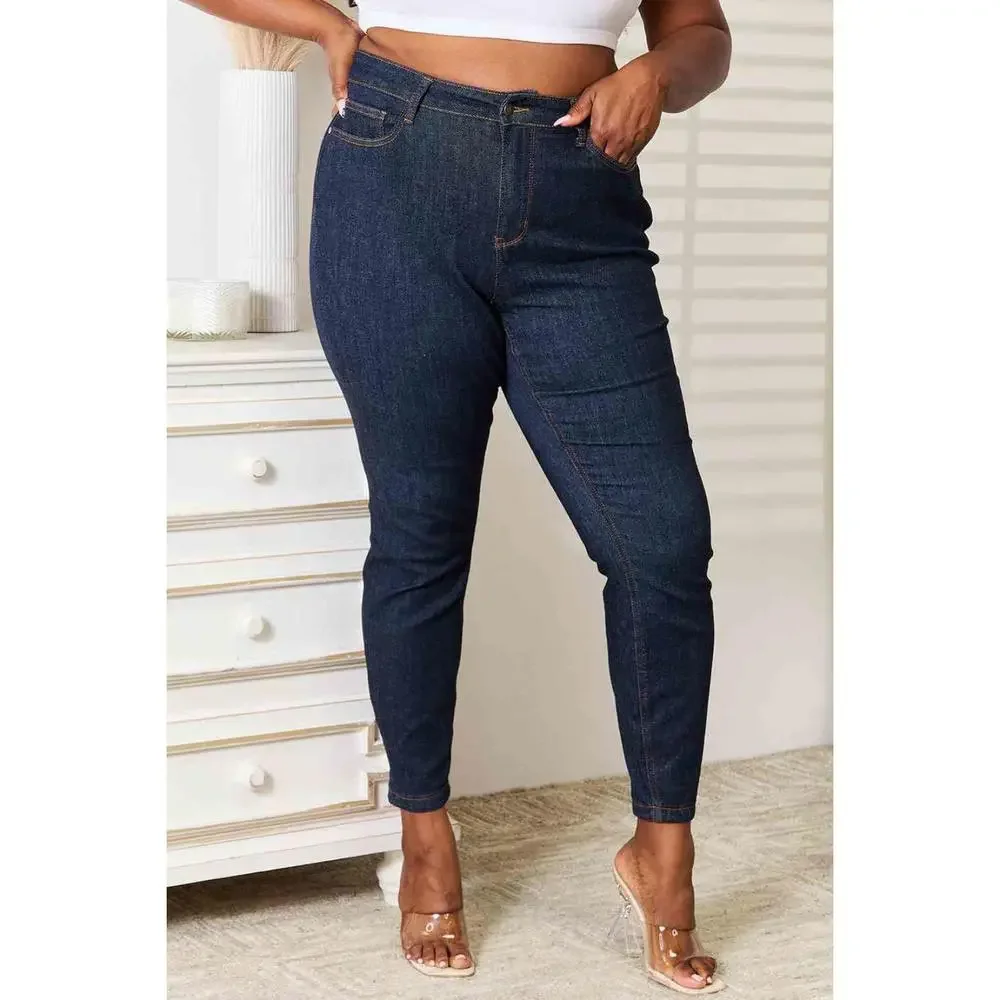 Judy Blue Full Size High Waist Pocket Embroidered Skinny Jeans - Picture 5 of 8
